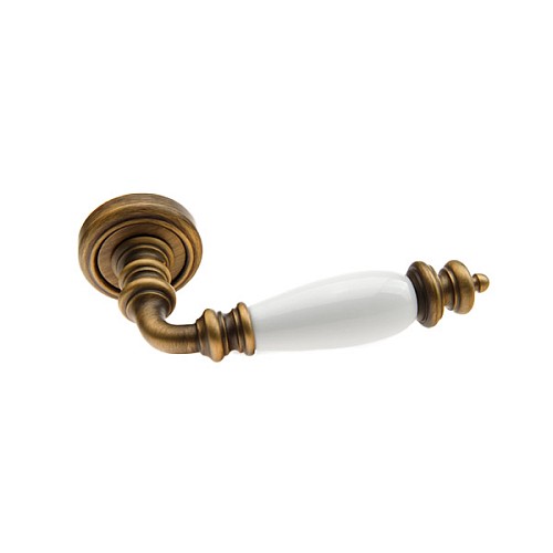 Ручки на розеті FADEX Siena Ceramic V B02 бронза матова/біла кераміка - Фото №2