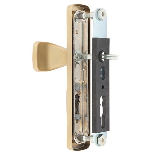 Ручки на планці з протектором ROSTEX Astra R 72мм (38-55мм) фіксована-нажимна титан PVD сатин - Фото №5