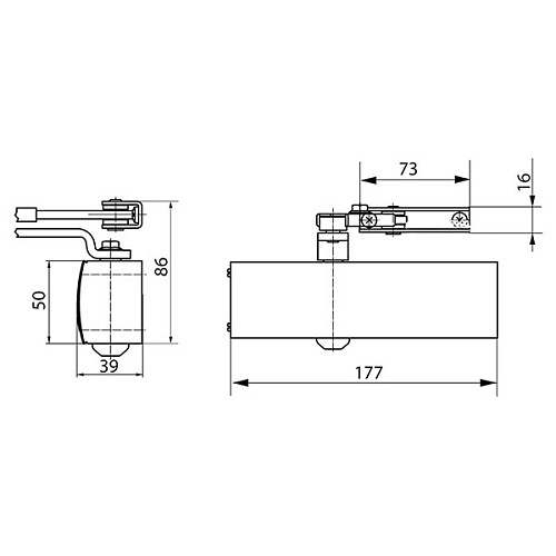 Дотягувач GEZE TS 1500 STD до 80кг Чорний - Фото №4