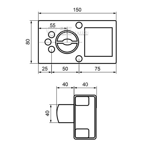 Замок накладной GERDA TYTAN ZE 1 GT 8 (BS55мм) коричневый 4 ключа - Фото №6