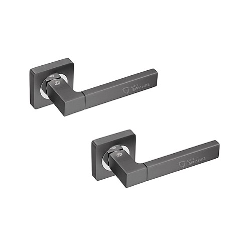 Ручки на розетте GAVROCHE Stannum AL-A1 MBN/CP графит/хром - Фото №1