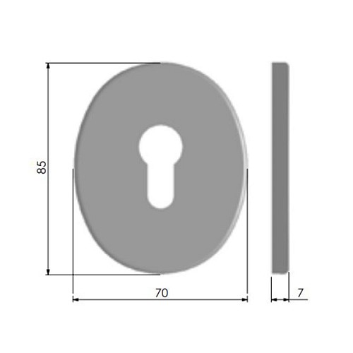 Накладка на сердцевину AZZI FAUSTO MY/CL внутренняя 85x70 хром - Фото №2