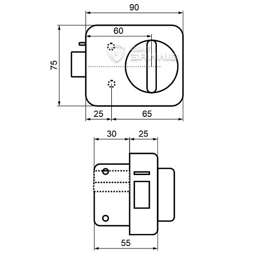 Замок накладний АТЛАНТ ЗН2Д (BS60мм) 5 ключів - Фото №6