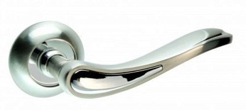 Ручки на розетте KEDR R10.064-AL SN/CP сатин/хром - Фото №2