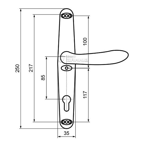 Ручки на планці STUBLINA 85/32 нажимна-фіксована чорна - Фото №2