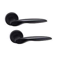 Ручки на розетте SYSTEM Mimas (RO12) AL6 черный матовый