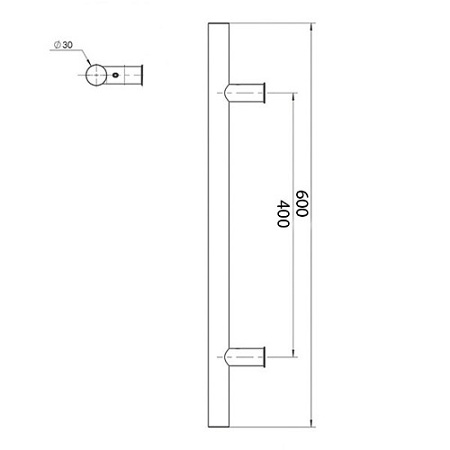 Ручки скоби ABELIX Aspen L:600mm X:400-90° 30mm SS нерж. сталь (комплект) - Фото №8