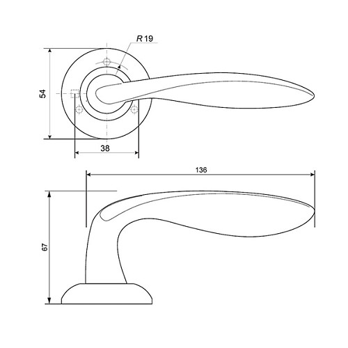 Ручки на розеті APECS Megapolis "Paris" H-0879-A NIS/Ni нікель матовий/нікель - Фото №2