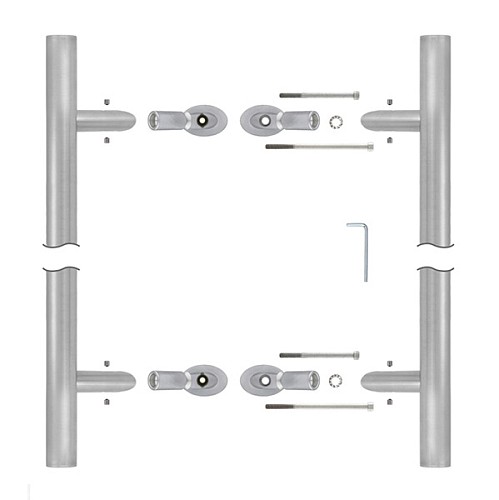 Ручка скоба ROSTEX Delta 1800/1400 (комплект) нержавеющая сталь матовая  - Фото №5