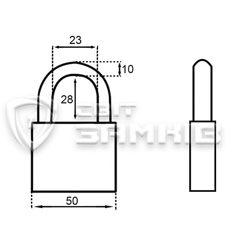 Замок навісний GERDA KSWS 50 (3 ключа) - Фото №5