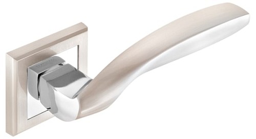 Ручки на розетте Z-1325 (T7-E8) SN/CP матовый никель / полированный хром - Фото №2