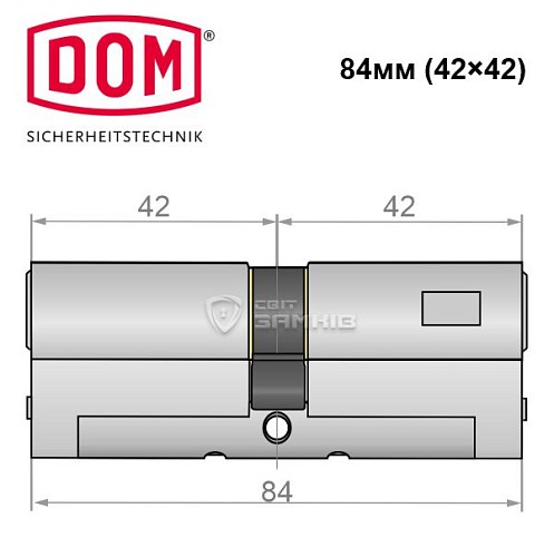 Циліндр DOM Diamant 84 (42*42) нікель сатин - Фото №4