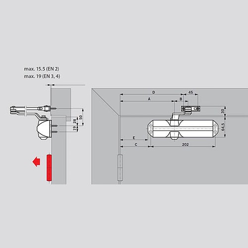 Дотягувач DORMA TS68 EN2/3/4 стандартна тяга до 80кг Сірий - Фото №5