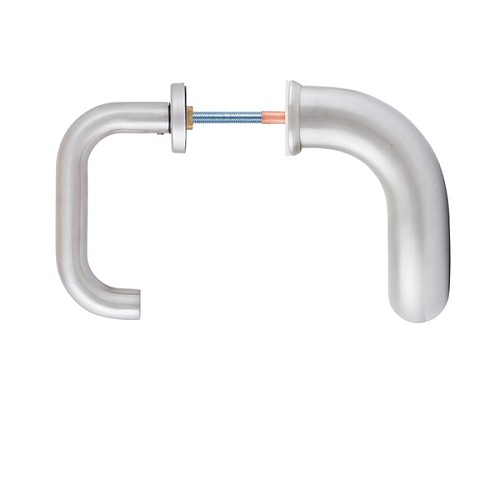 Ручка скоба ROSTEX G 390 фиксированная-нажимная 92 (комплект) нержавеющая сталь матовая - Фото №4