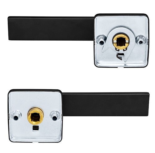 Ручки на розеті ROSTEX Ravena Lumino H53 нержавіюча сталь чорна - Фото №3