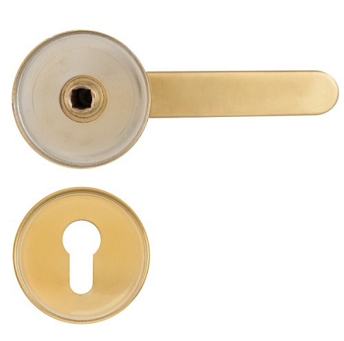 Ручки на розетте с протектором ROSTEX Rotondum нержавеющая сталь матовая титан PVD - Фото №3