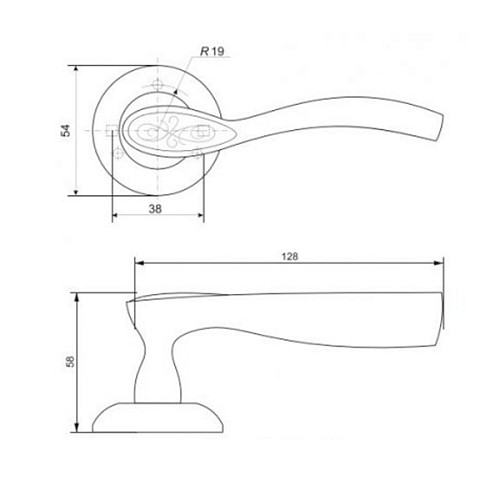 Ручки на розеті APECS Megapolis "Istanbul" H-0844-A AB антична бронза - Фото №2