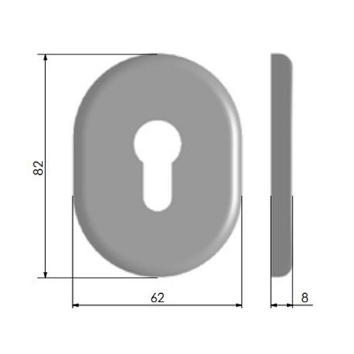 Накладка на сердцевину AZZI FAUSTO MY/KSV внутренняя никель сатин - Фото №2