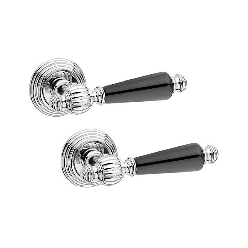 Ручки на розетте FIMET Michelle 106P (269) F04 хром/черный фарфор - Фото №1