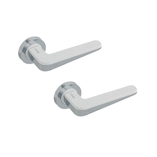 Ручки на розеті GAVROCHE Palladium Pd-Z2 W/CP біла емаль/хром - Фото №1