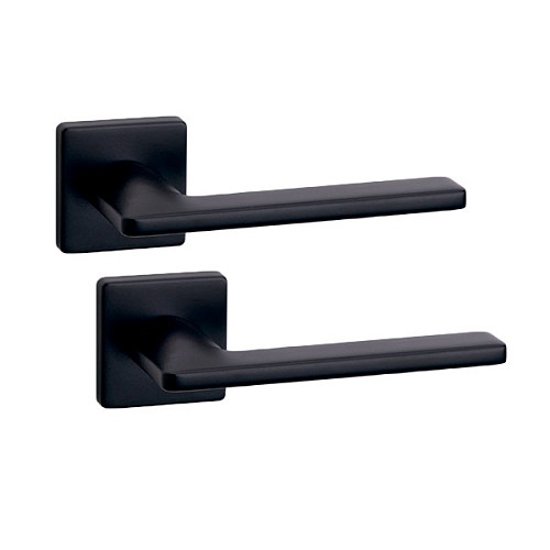 Ручки на розетте SYSTEM Slim (RO11) AL6 черный матовый - Фото №1