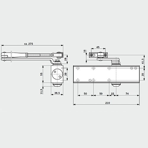 Дотягувач DORMA TS-Profil EN2/3/4+Size5 BCA стандартна тяга до 120кг FIRE Коричневий - Фото №3