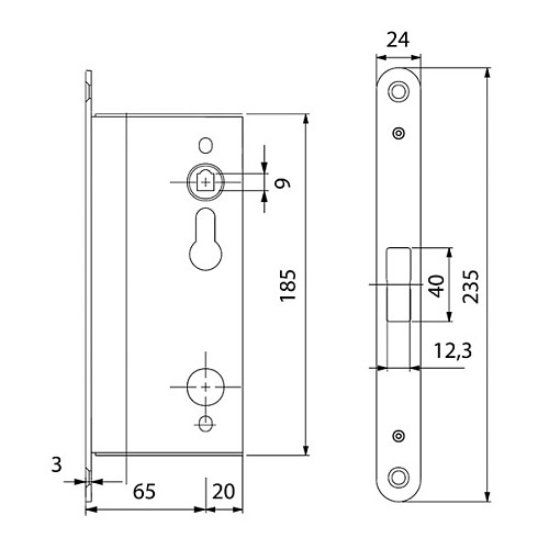 Механізм замка антипаніка TESA CF320SR9Z (BS65мм) для пасивної стулки - Фото №5