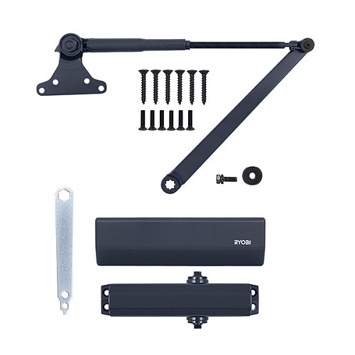 Доводчик RYOBI DS-1554P PRL HO с фиксацией до 60кг Серый антрацит - Фото №6