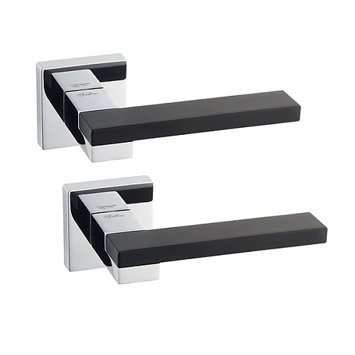 Ручки на розеті SIBA Lego (R09) чорний/хром - Фото №1