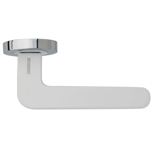 Ручки на розеті GAVROCHE Palladium Pd-Z2 W/CP біла емаль/хром - Фото №2