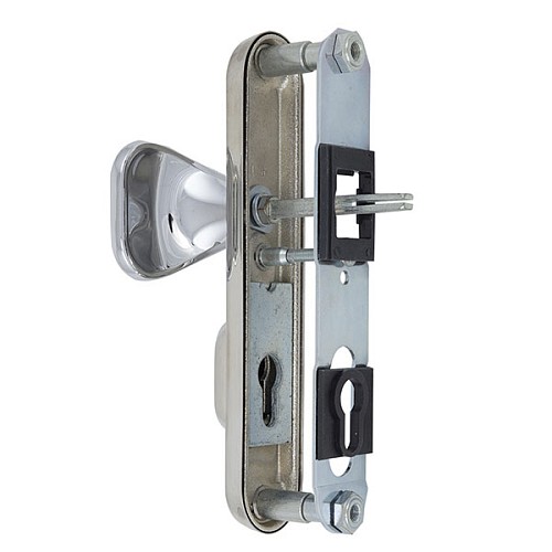 Ручки на планці з протектором ROSTEX Decor R 85мм (40-45мм) фіксована-нажимна хром матовий - Фото №4