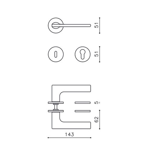Ручки на розетте OLIVARI Lotus CO хром матовый - Фото №4