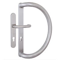 Ручка скоба ROSTEX D 390 фіксована-нажимна 85 (комплект) нержавіюча сталь матова