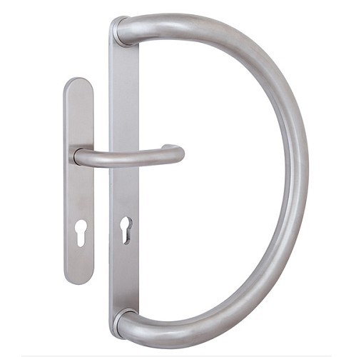 Ручка скоба ROSTEX D 390 фіксована-нажимна 85 (комплект) нержавіюча сталь матова - Фото №1