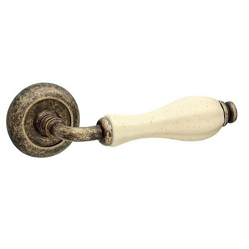 Ручки на розеті FIMET Lady 148 (231C) F23 антична бронза/бежевий фарфор - Фото №2