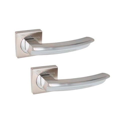 Ручки на розетте KEDR R06.593-AL SN/CP сатин/хром - Фото №1