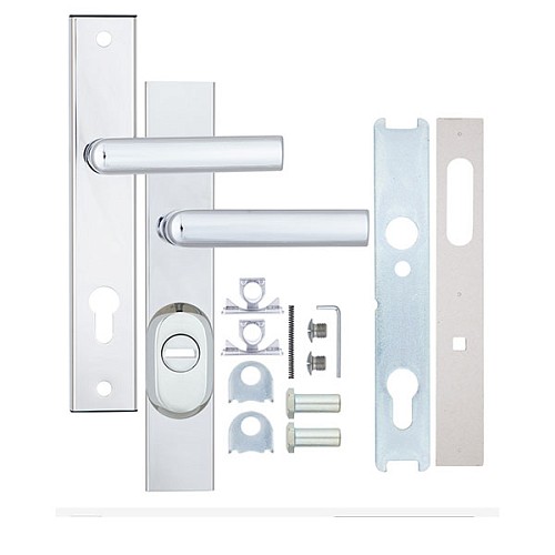 Ручки на планке с протектором ROSTEX R4 R 85мм (38-55мм) хром полированный - Фото №6