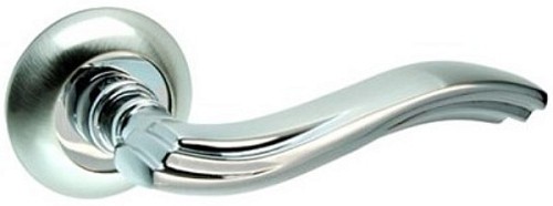 Ручки на розеті KEDR R10.063-AL SN/CP сатин/хром - Фото №2