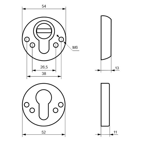 Протектор DISEC BD54 DIN ROUND 13мм Бронза PVD - Фото №5