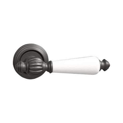 Ручки на розеті FIMET Michelle 106P (269) F50 темна бронза/білий фарфор - Фото №2