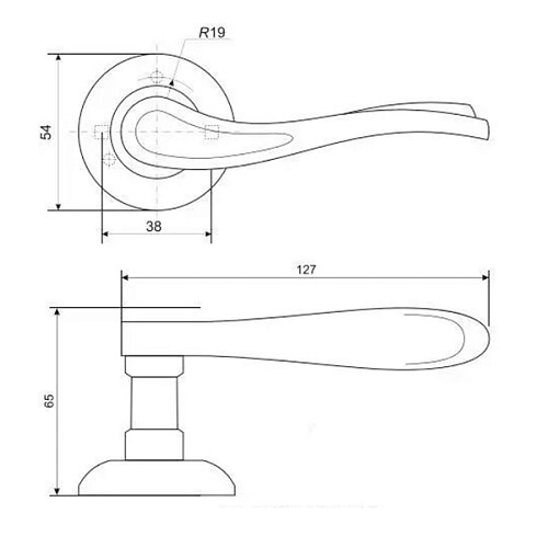 Ручки на розетте APECS Megapolis "Chicago" H-0864-A AB античная бронза - Фото №2