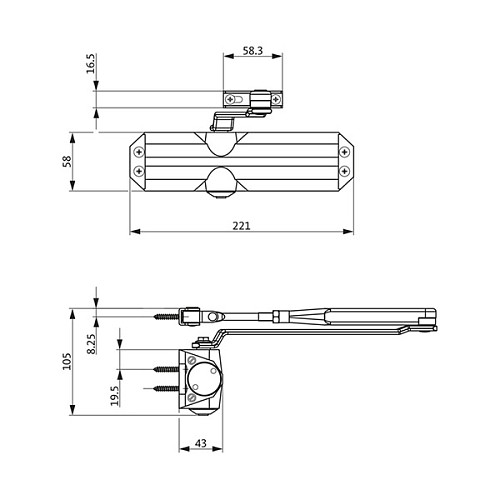 Дотягувач GU ОТS 140 STD HO з фіксацією до 70кг Білий - Фото №2