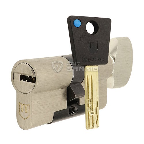 Циліндр SHERLOCK HK 110T (60*50T) нікель сатин - Фото №1