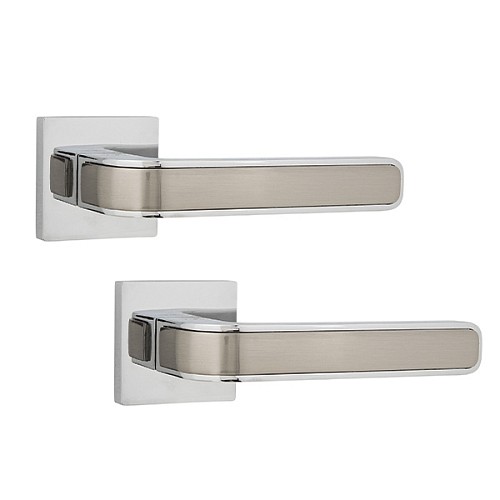 Ручки на розеті SIBA Nano (R11) матовий нікель/хром - Фото №1