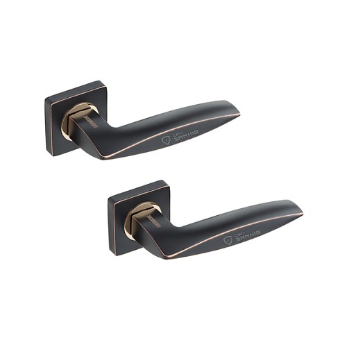 Ручки на розетте GAVROCHE Cobaltum Co-Z3 ORB/PB черный с патиной/золото - Фото №1