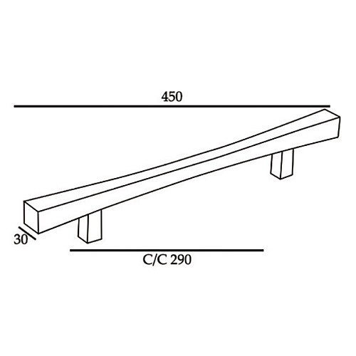 Ручка скоба ORO&ORO L05 45cm/30cm (половинка) MSN матовый никель - Фото №2