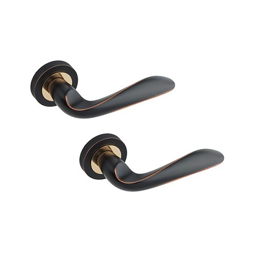 Ручки на розетте GAVROCHE Aurum Au-Z2 ORB/PB черный с патиной/золото - Фото №1