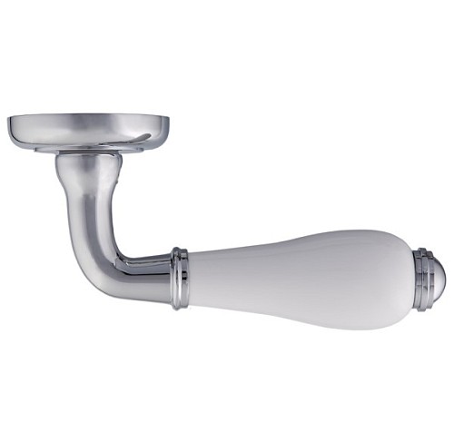 Ручки на розетте GAVROCHE Hydrargyrum HG-Z8 CP/White хром/белая эмаль - Фото №3