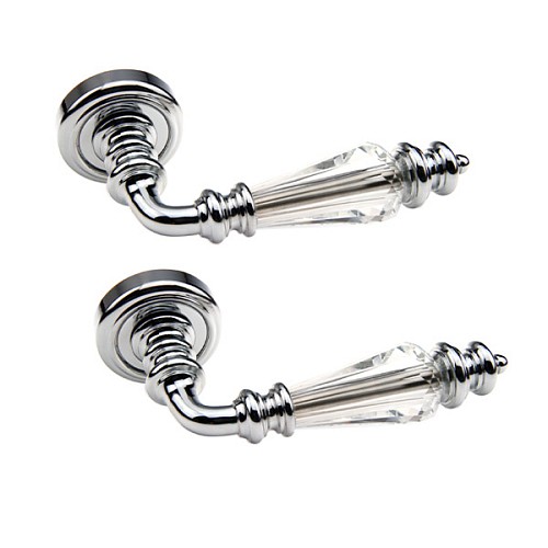 Ручки на розеті FADEX Siena 472V Swarovski C01 хром полірований - Фото №1