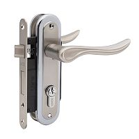 Комплект замка LINDE A-1295 PZ (BS40*62мм) SN/CP матовый никель/полированный хром